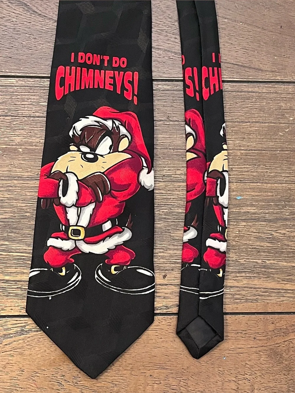 Vintage Looney Tunes Mania Taz Tasmanian Devil Christmas Neck Tie